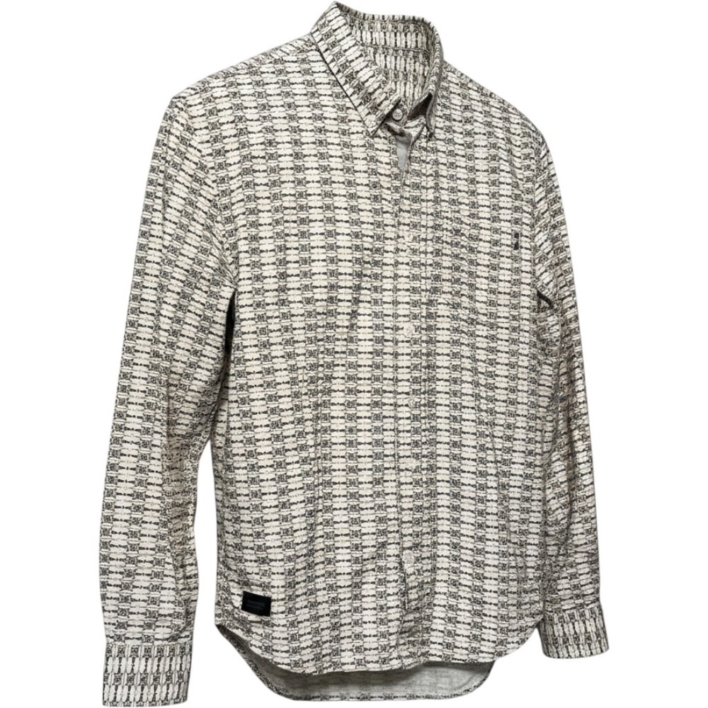 WeSC Navajo Print Button Down Shirt Mens L White Long Sleeve Aztec Southwestern